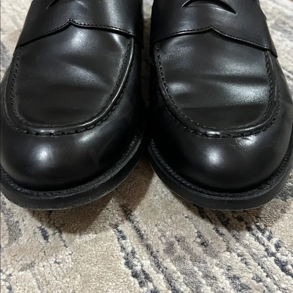 J Crew Ludlow Leather Oxford 11.5 D Black Penny Loafer Dress Shoes Bench Made - Picture 3 of 6